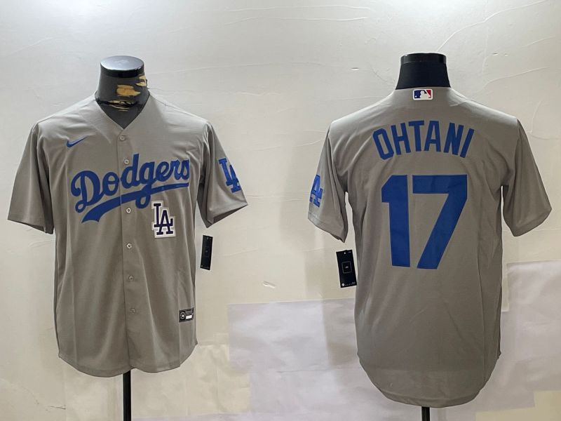 Men Los Angeles Dodgers #17 Ohtani Grey Game 2024 Nike MLB Jersey style 11207->los angeles dodgers->MLB Jersey